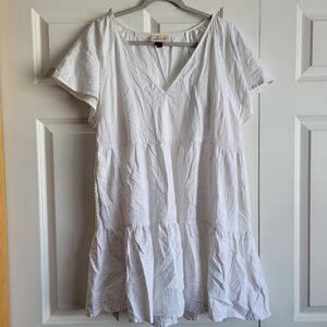 Universal Thread Womens Size Large Linen Blend White Dress